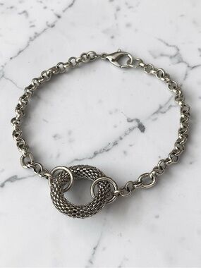 5 For $25💫 Silver Alternative Chain Wire Mesh Circle Links Bracelet